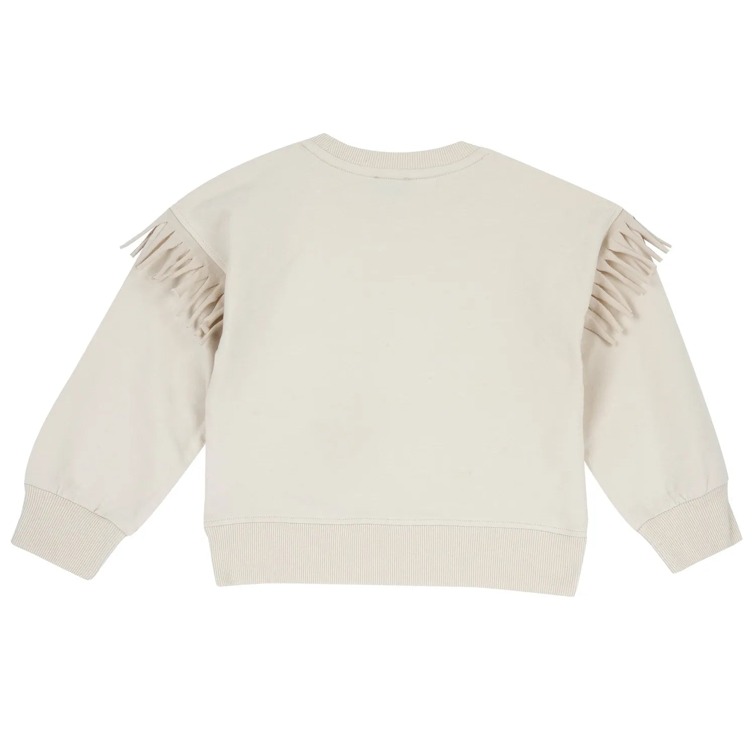 Girls Beige Embroidered Terry Sweatshirt