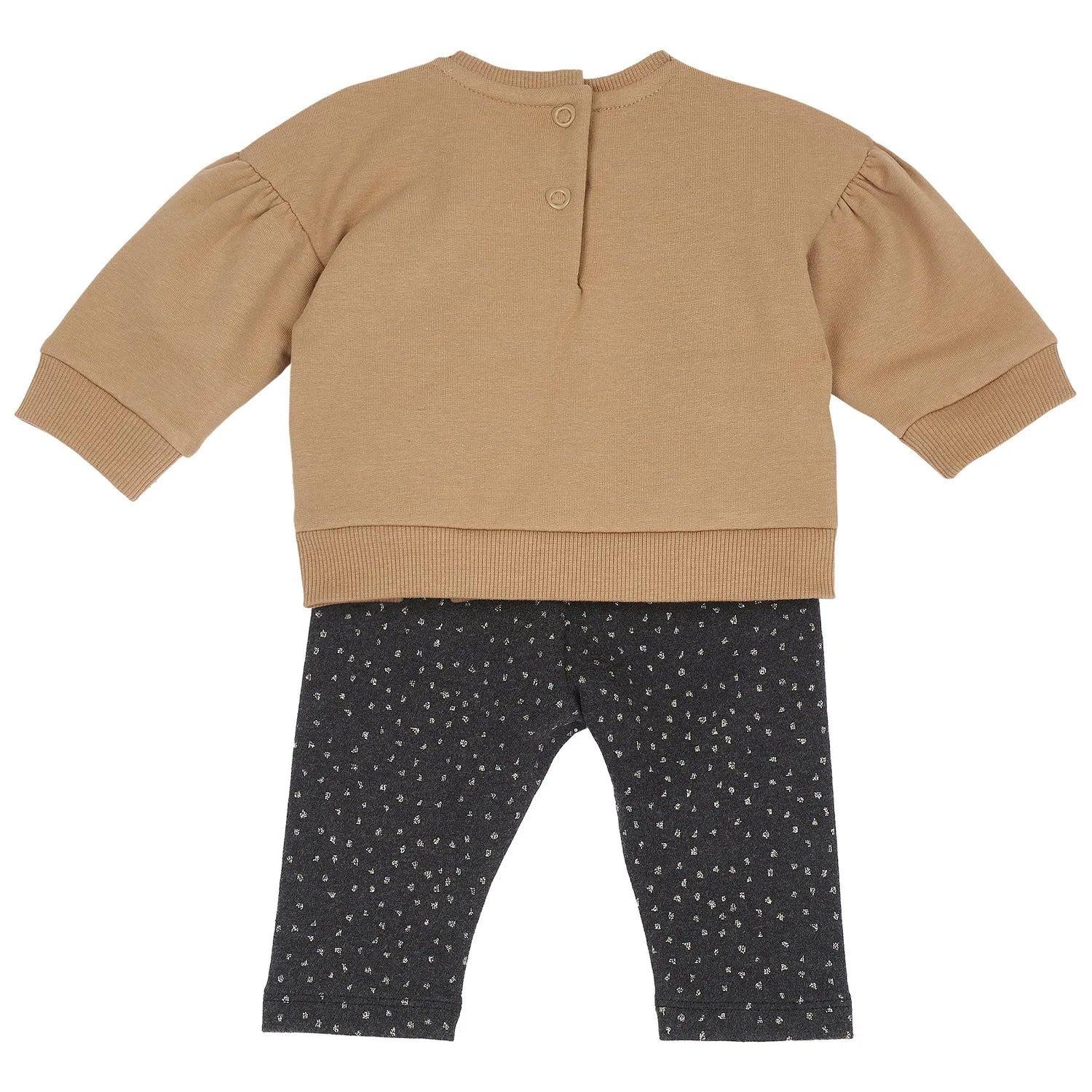 Girls Brown Embellished Sweatshirt with Leggings