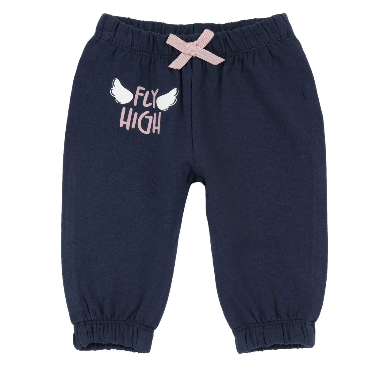 Girls Dark Blue Printed Joggers