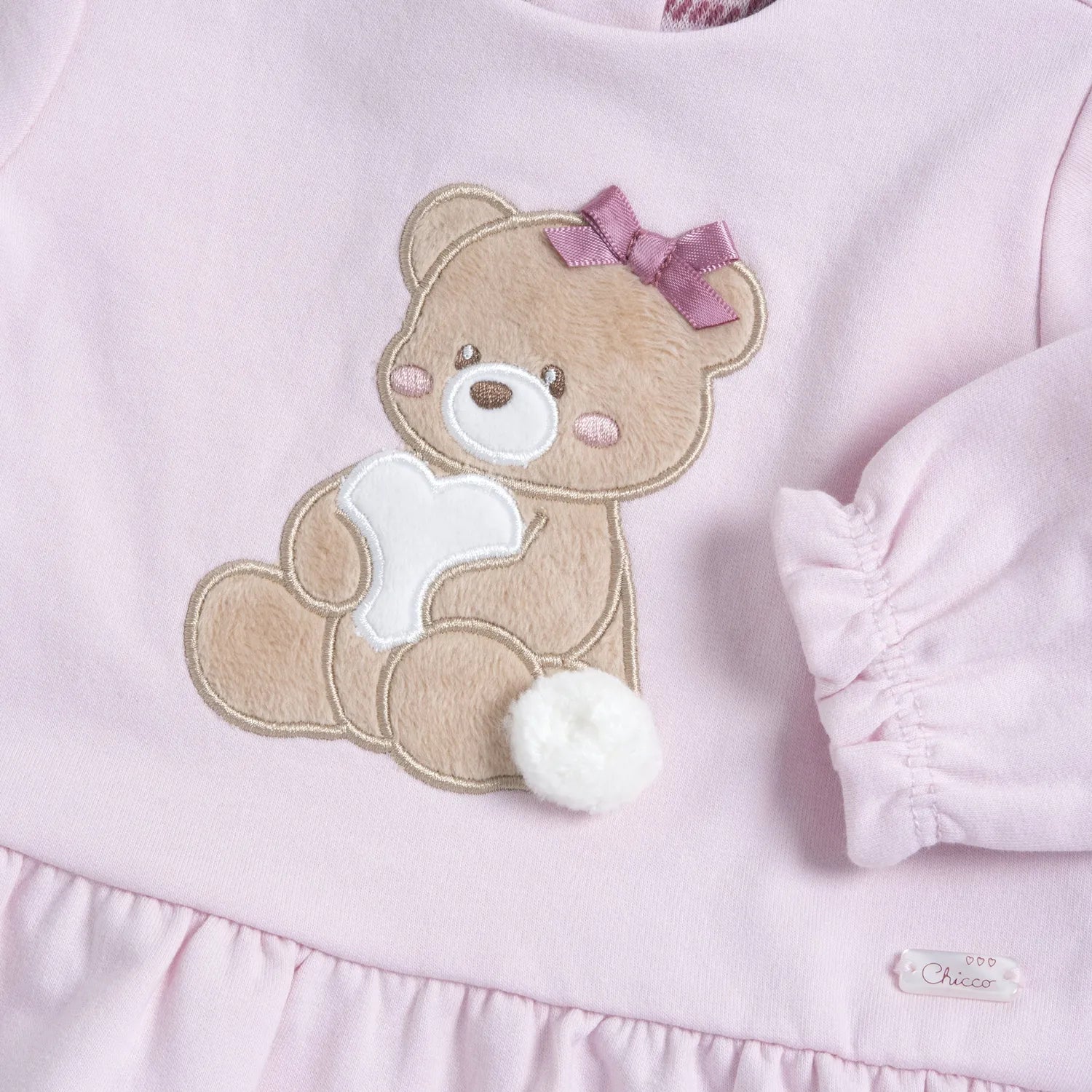 Girls Dark Pink Applique Sweatshirt with Leggings