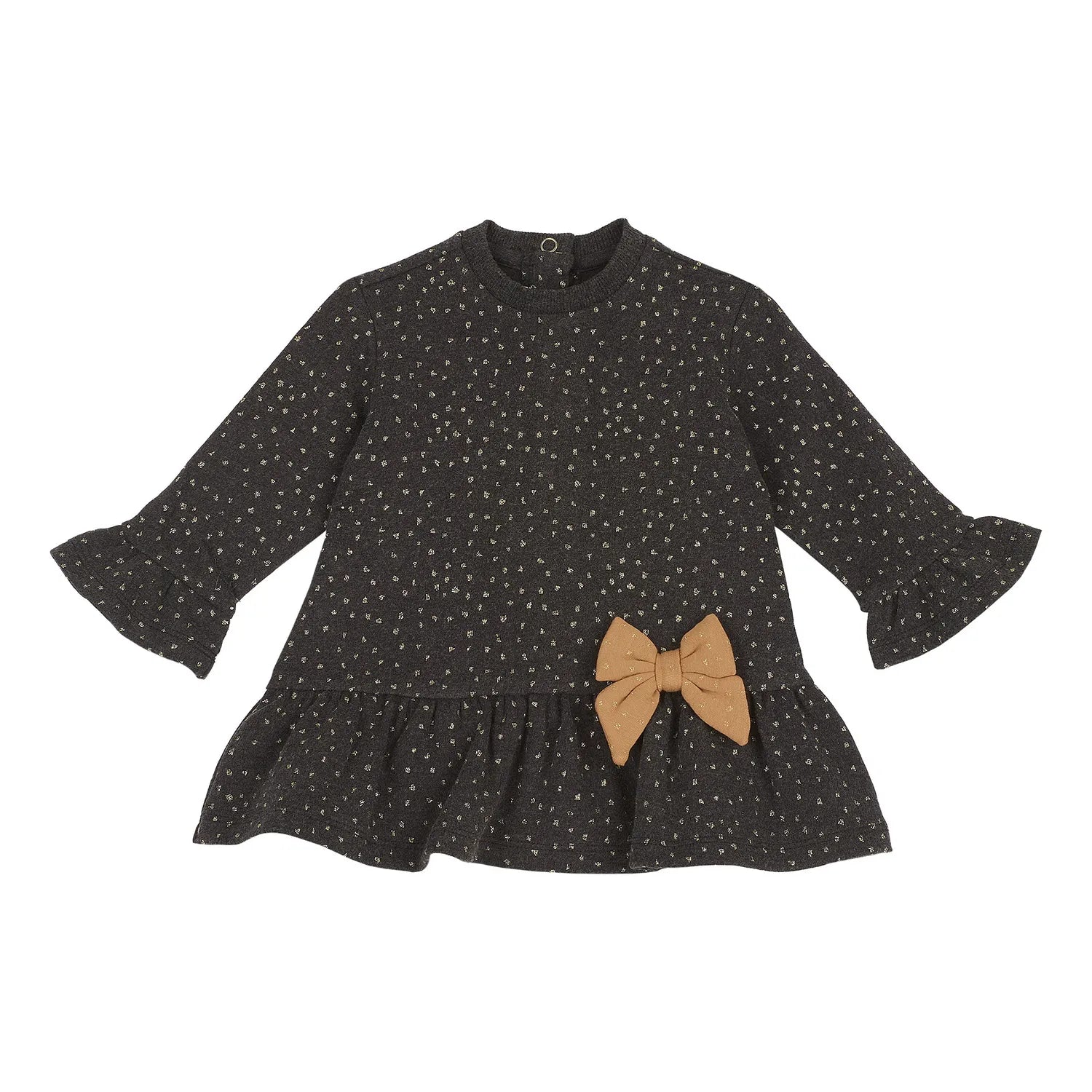 Girls Grey Printed A-Line Dress