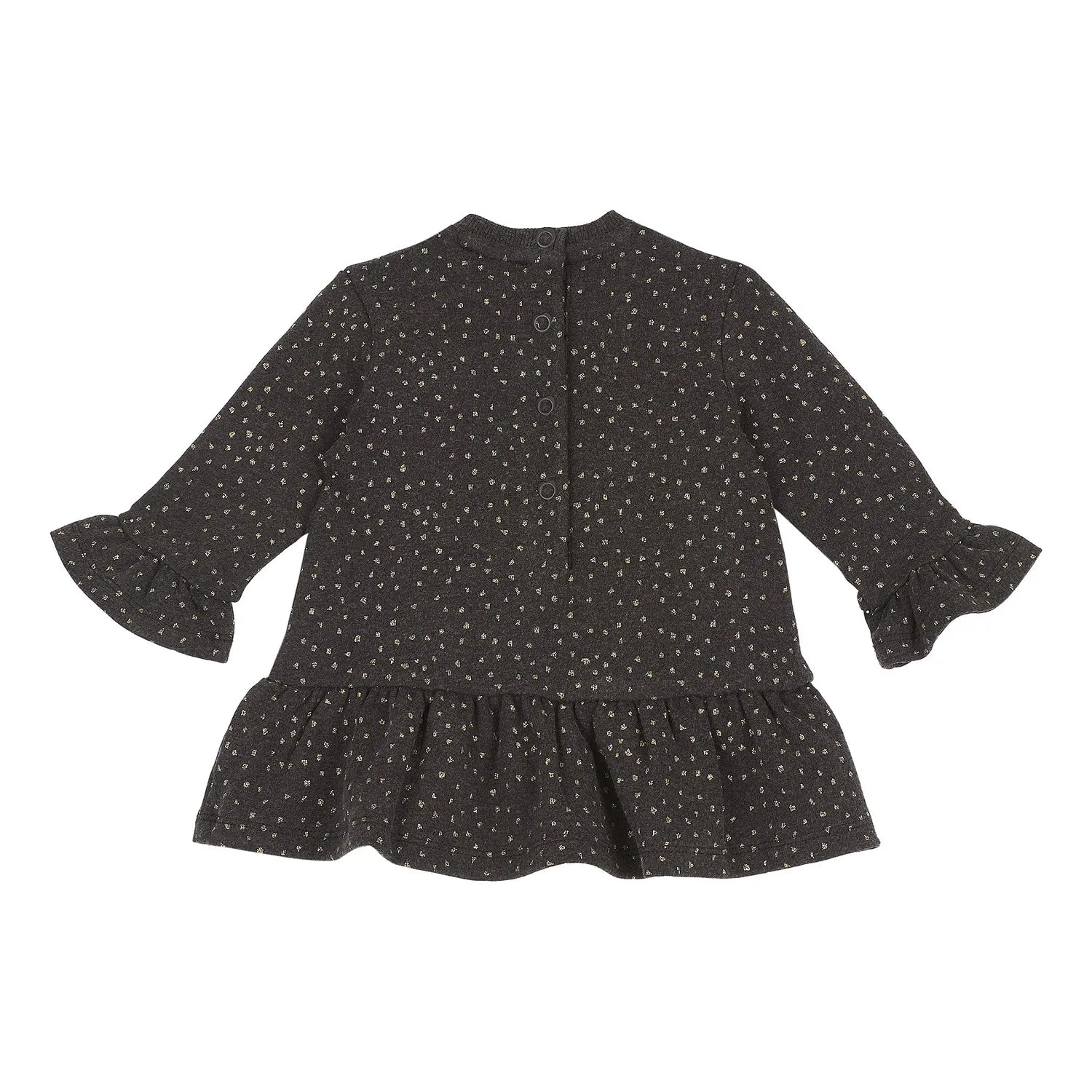 Girls Grey Printed A-Line Dress