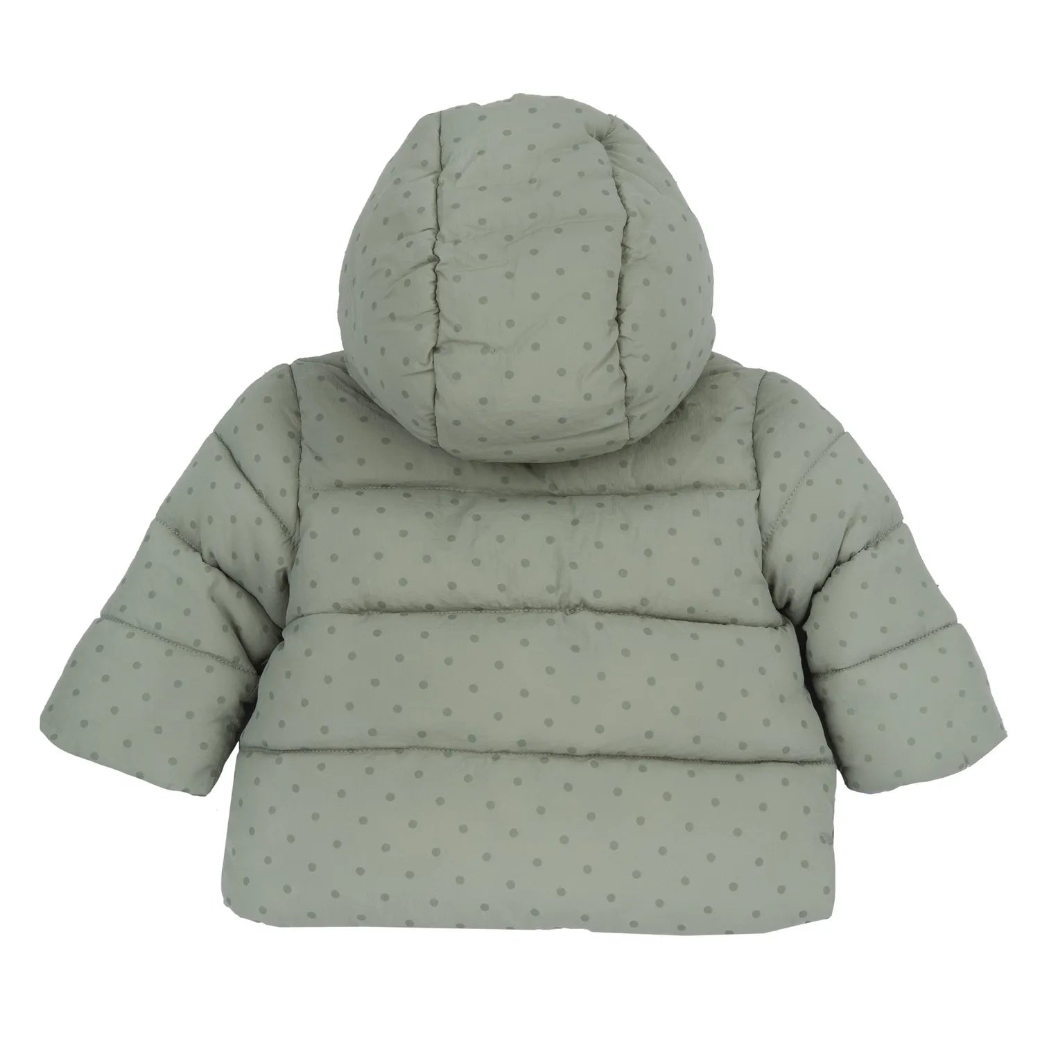Girls Light Green Embellished Hooded Jacket