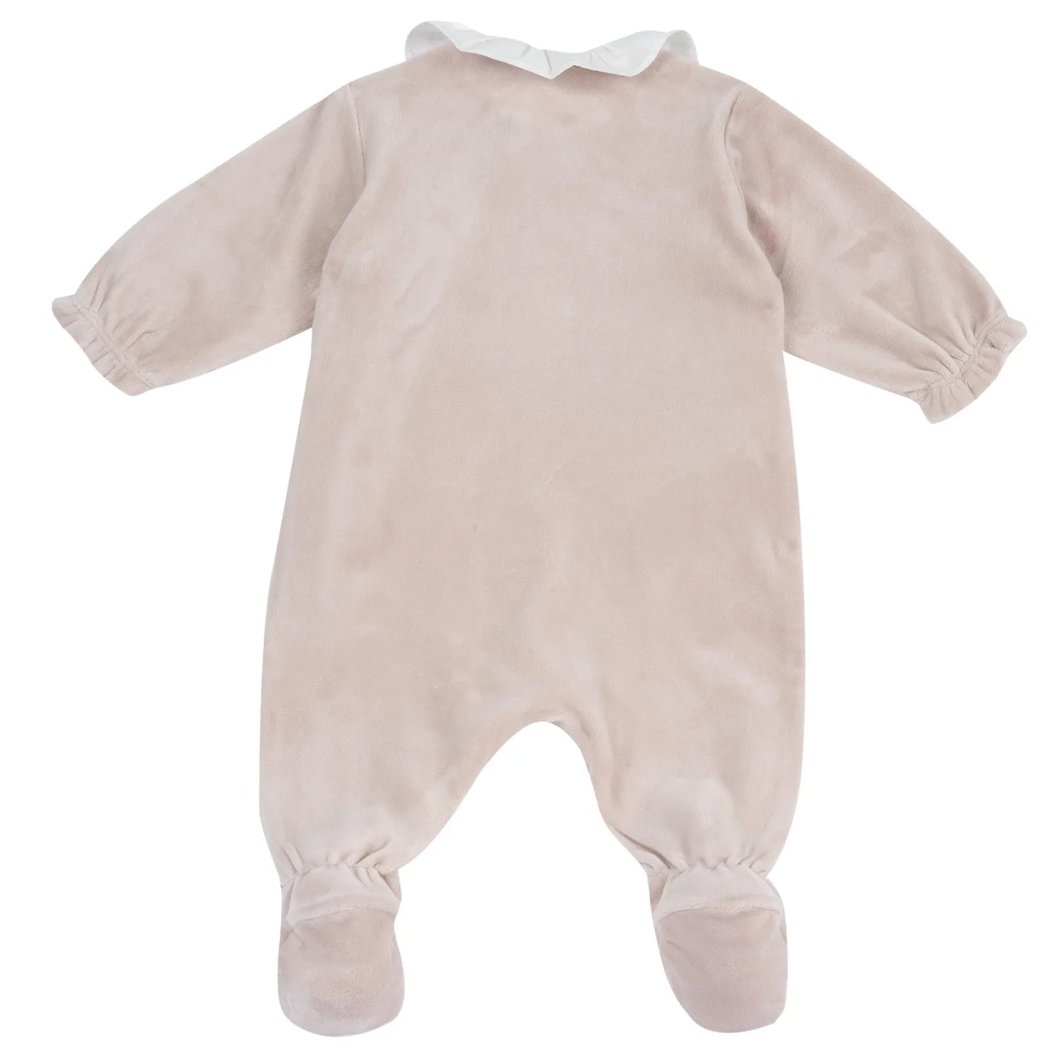 Girls Light Pink Embroidered Front Opening Babysuit