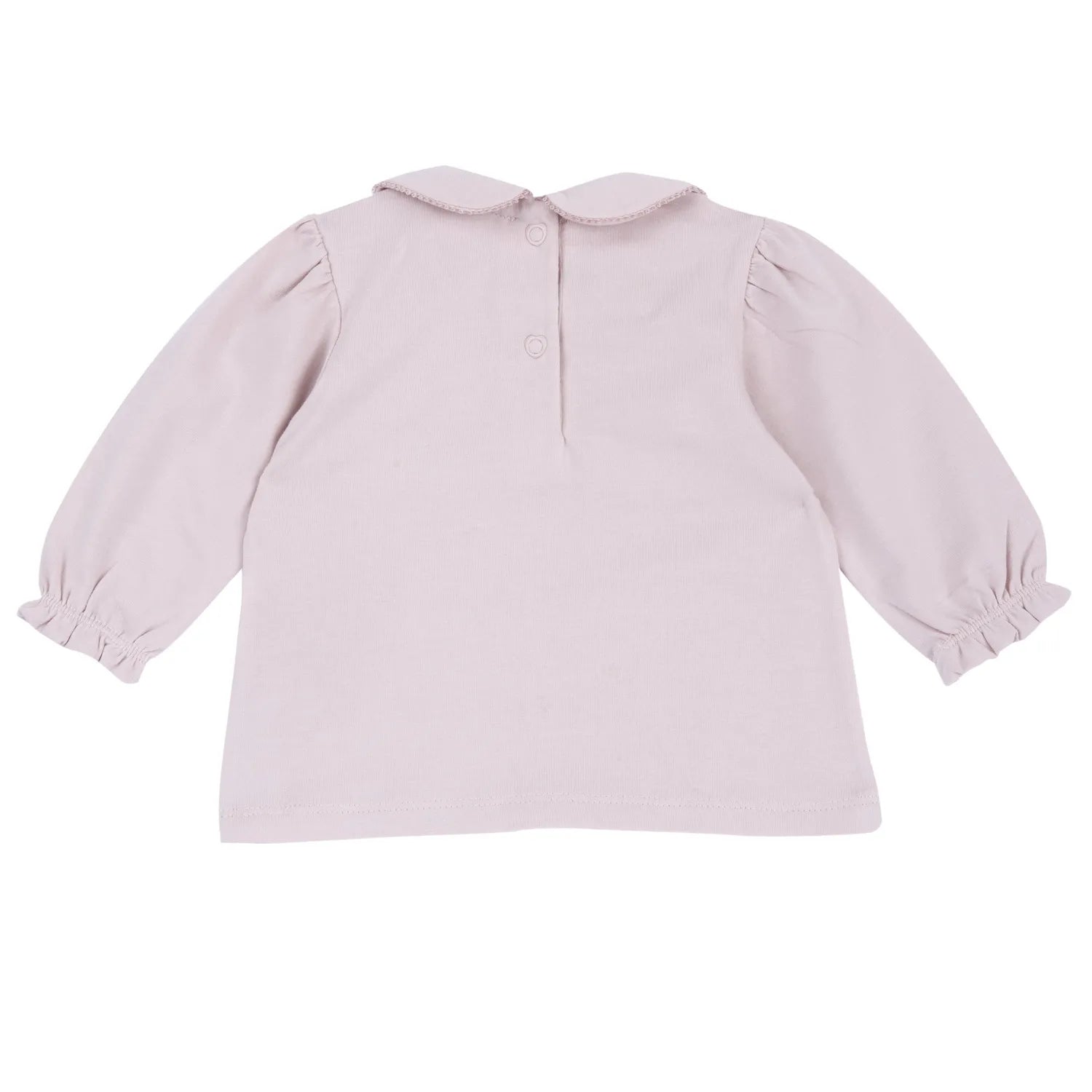 Girls Light Pink Embroidered Long Sleeve Top