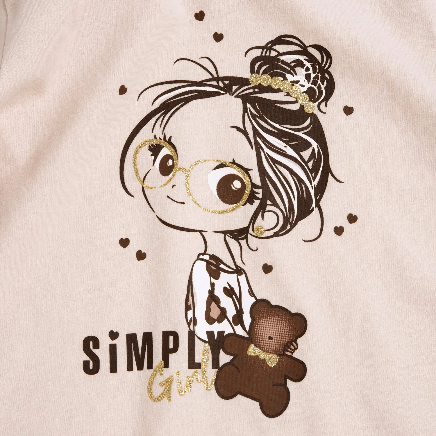 Girls Light Pink Graphic Printed Long Sleeve T-shirt