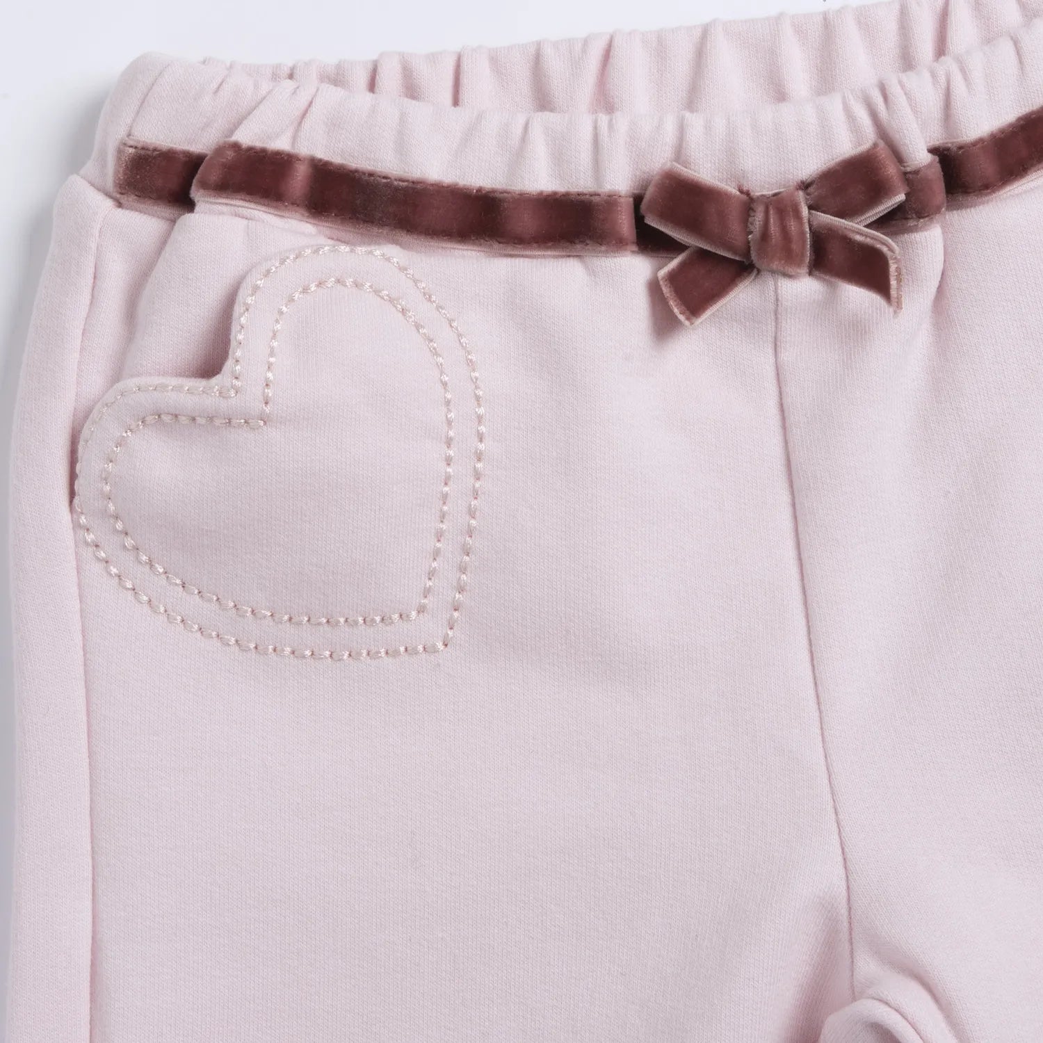 Girls Light Pink Solid Trouser
