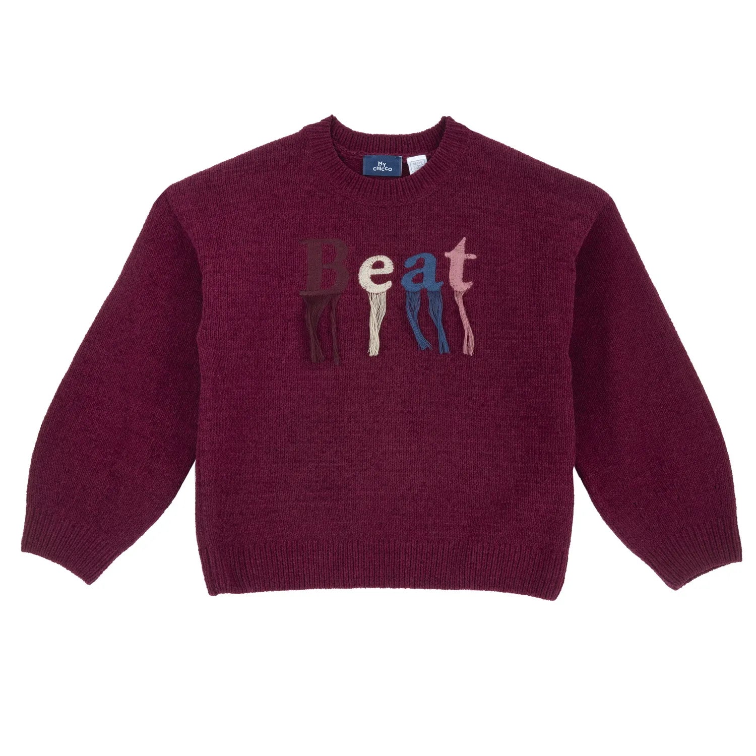 Girls Maroon Embroidered Pullover