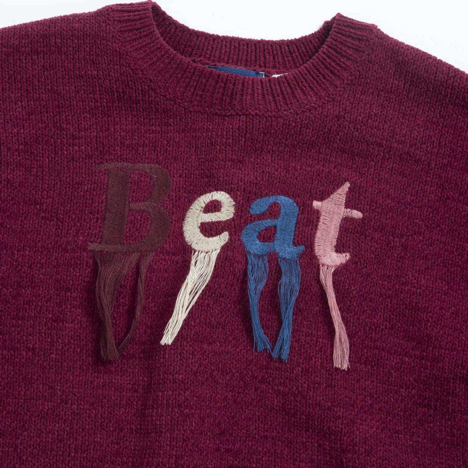 Girls Maroon Embroidered Pullover