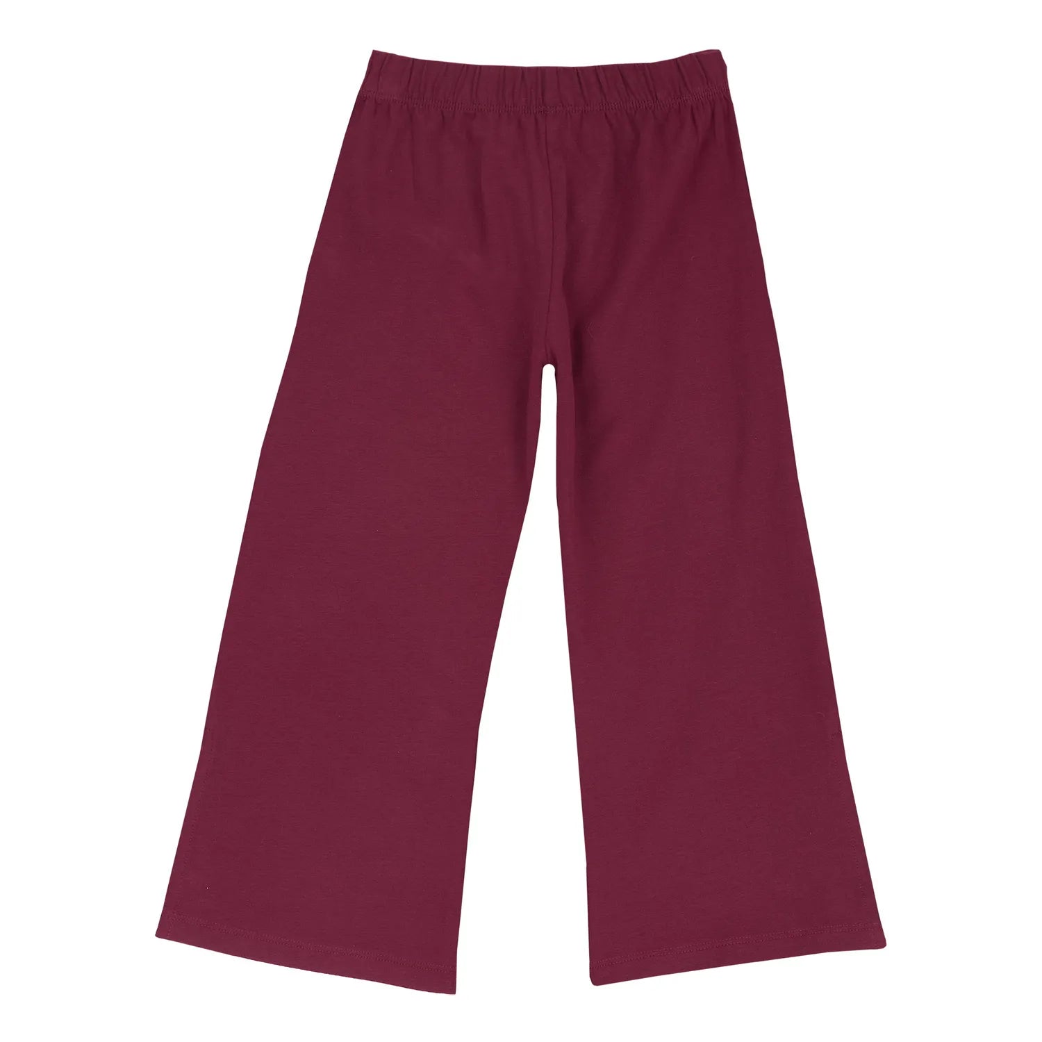 Girls Maroon Solid Knitted Trouser