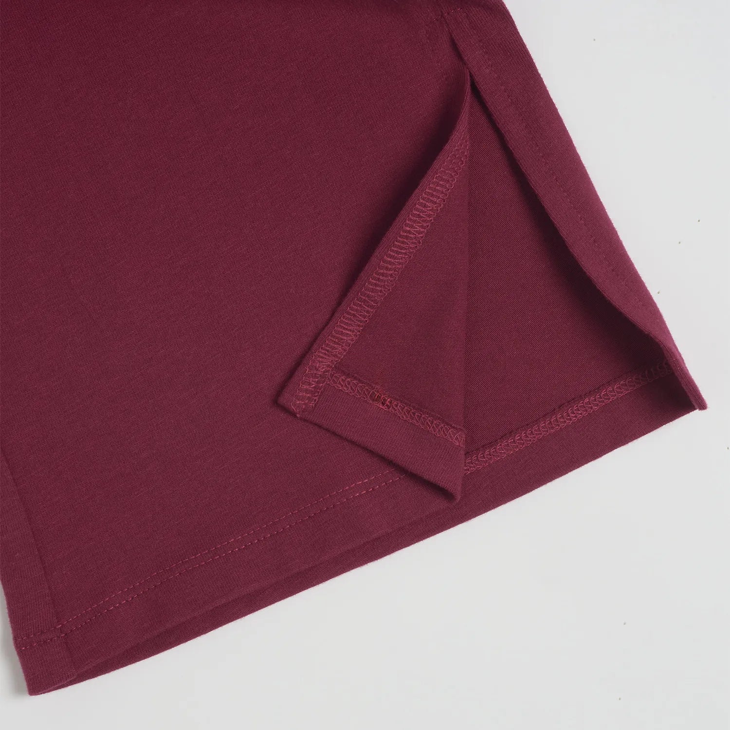 Girls Maroon Solid Knitted Trouser