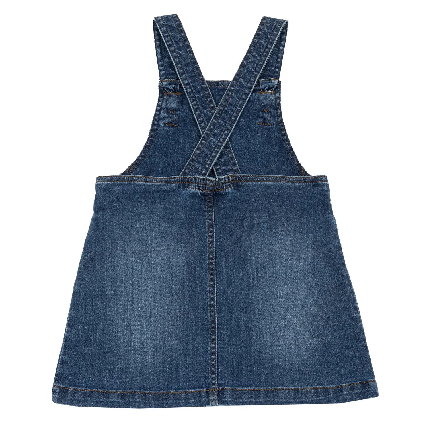 Girls Medium Blue Self Design Overall Skirt