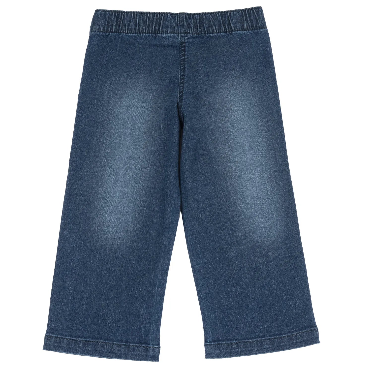 Girls Medium Blue Self Design Woven Jeans
