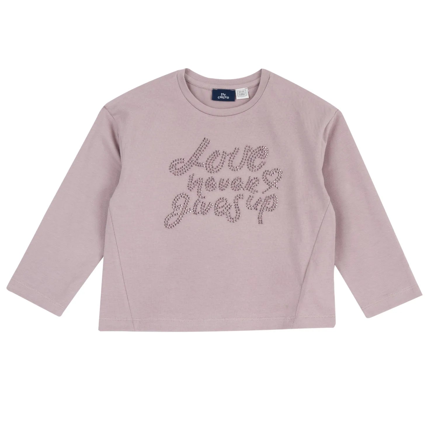 Girls Medium Lilac Embellished Long Sleeve T-shirt