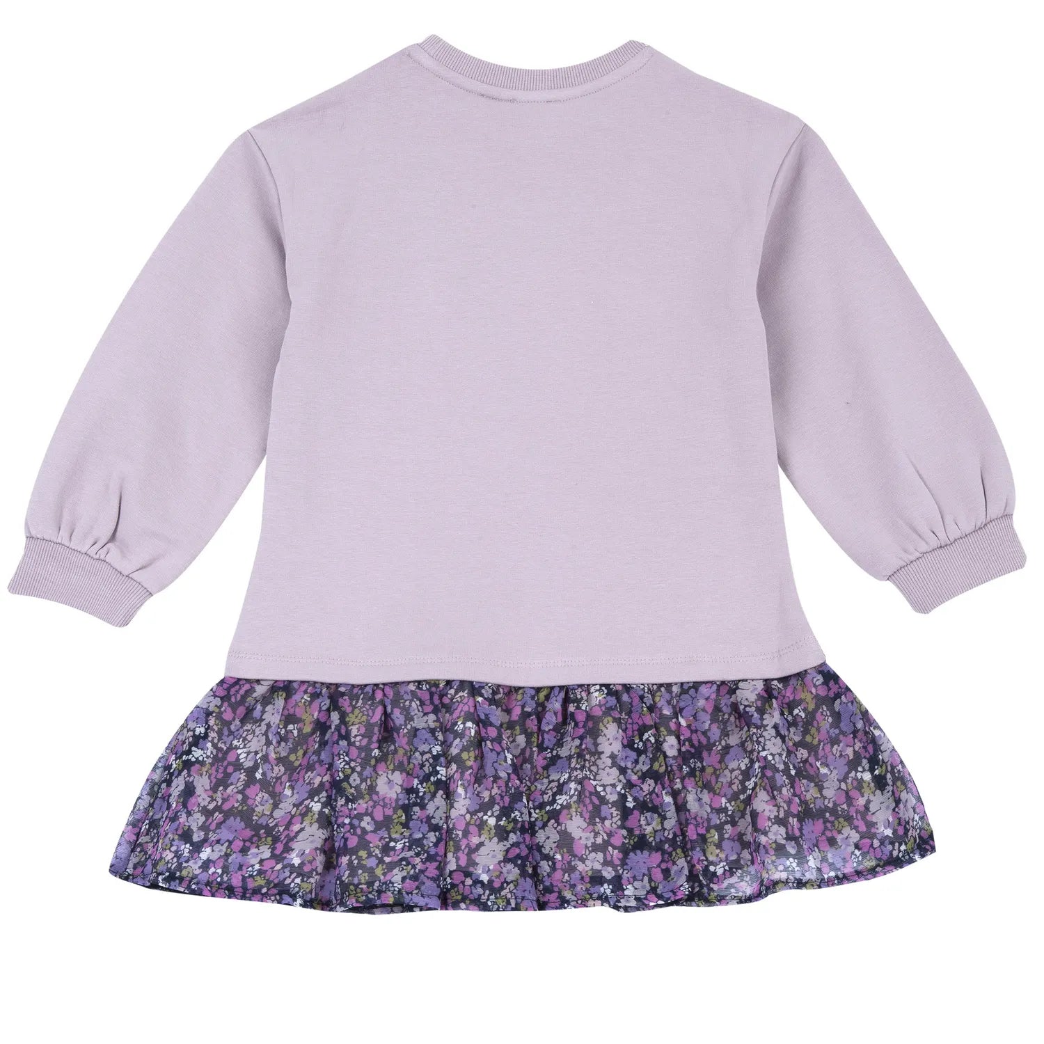 Girls Medium Lilac Embroidered Fleece Dress