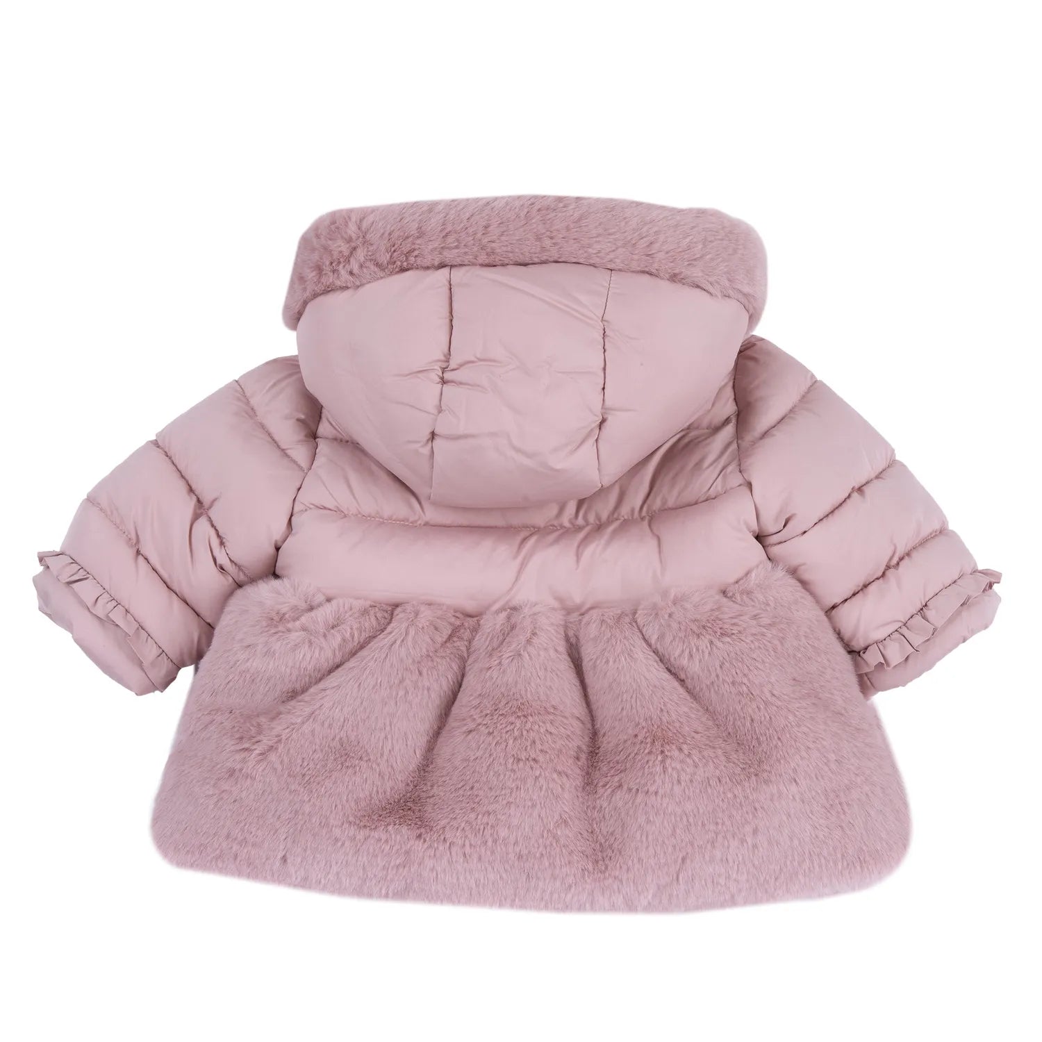 Girls Medium Pink Self Design Puffer Jacket