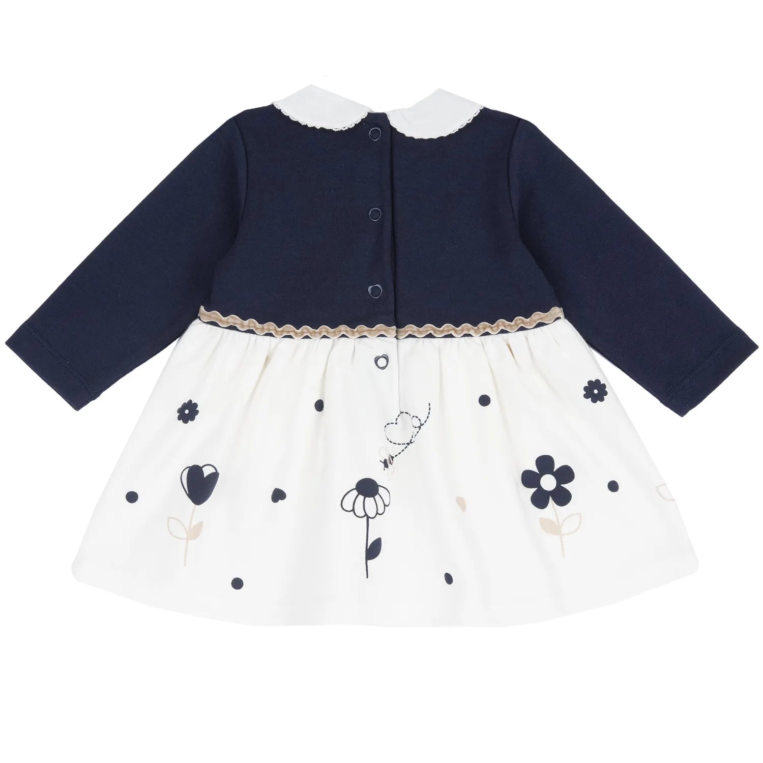 Girls Navy Blue Knitted Long Sleeve Dress