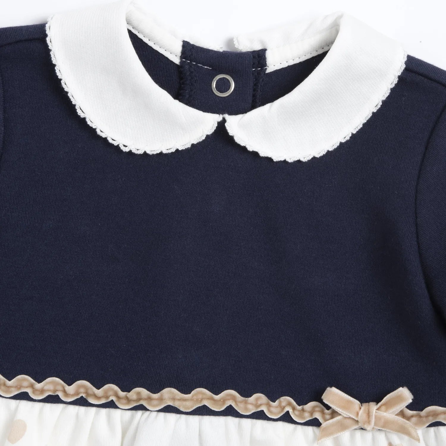 Girls Navy Blue Knitted Long Sleeve Dress