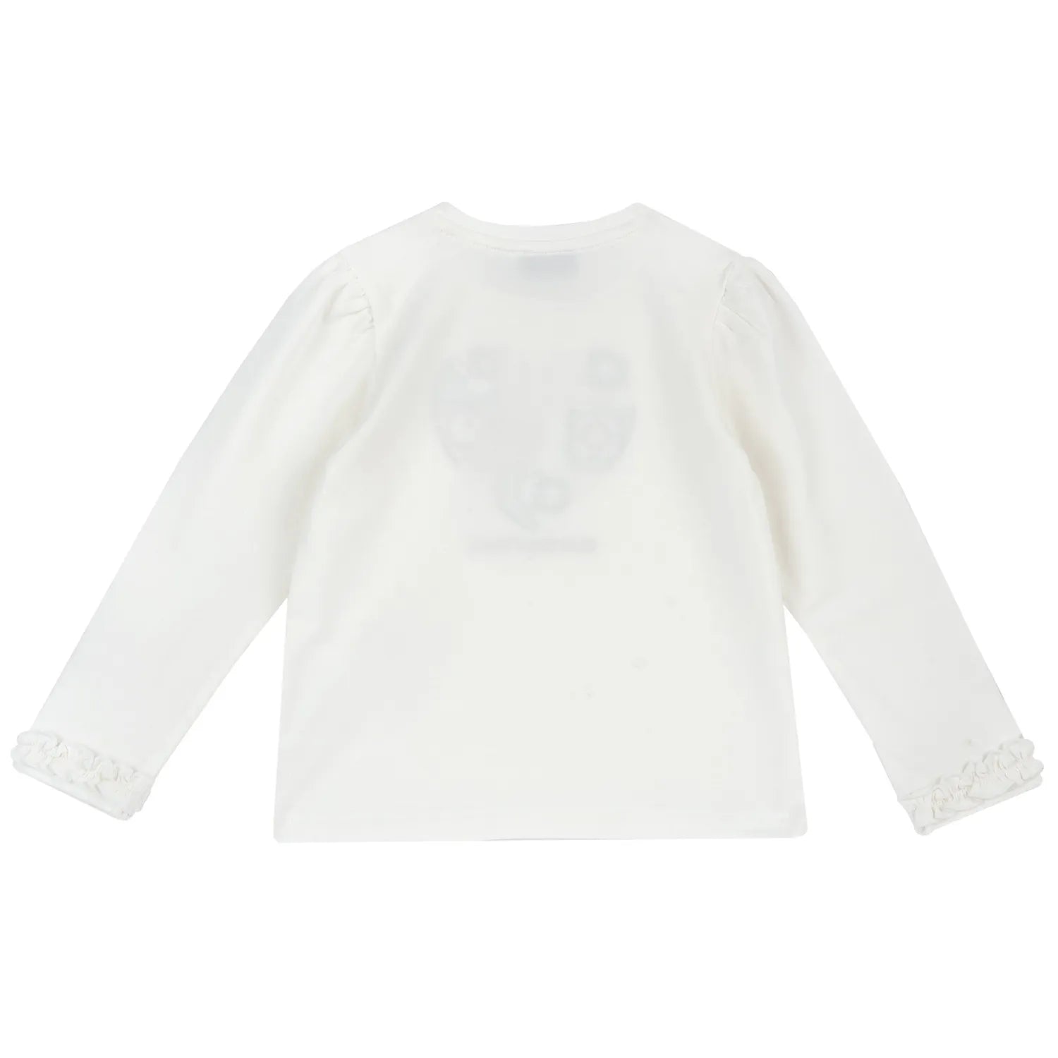 Girls Off White Embroidered Long Sleeve T-shirt