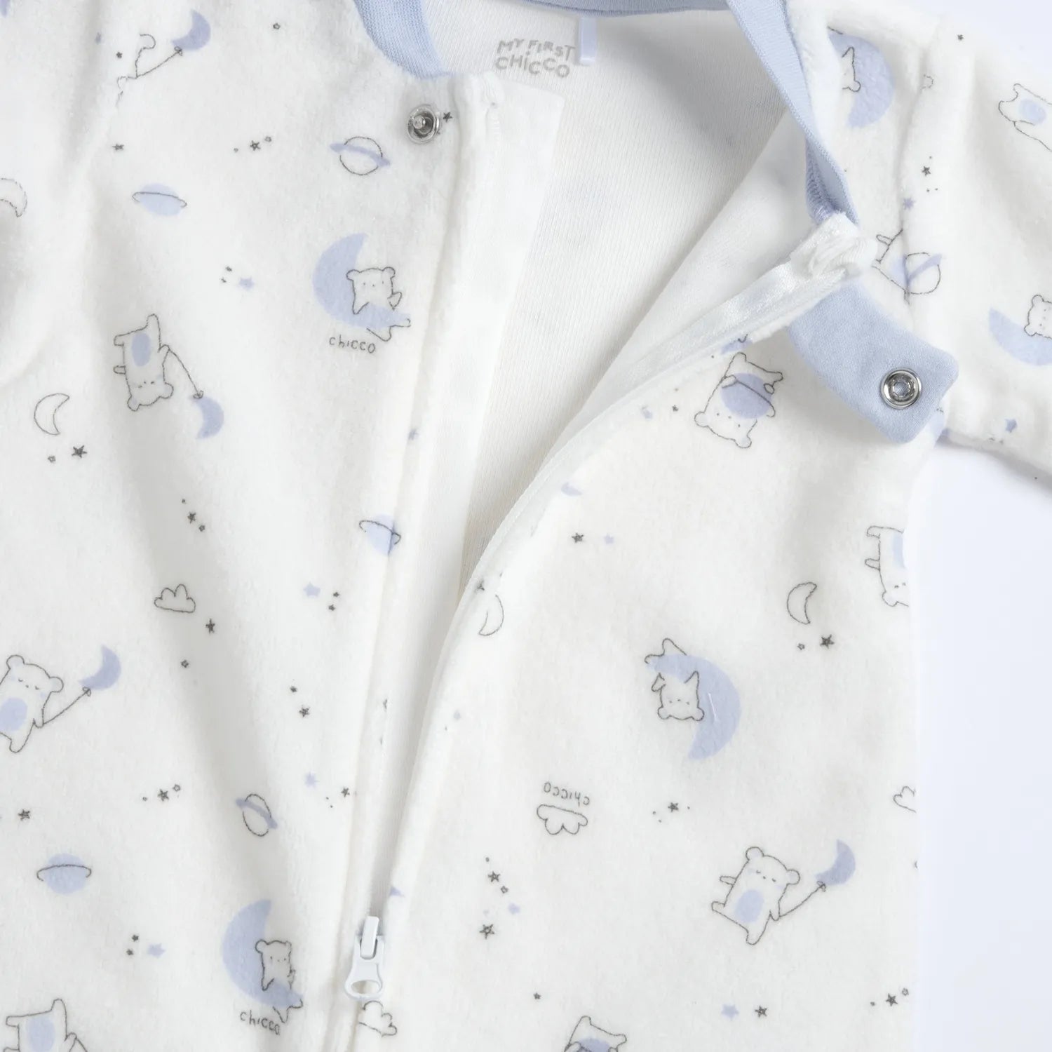 Girls Printed Terry Front Opening Babysuit