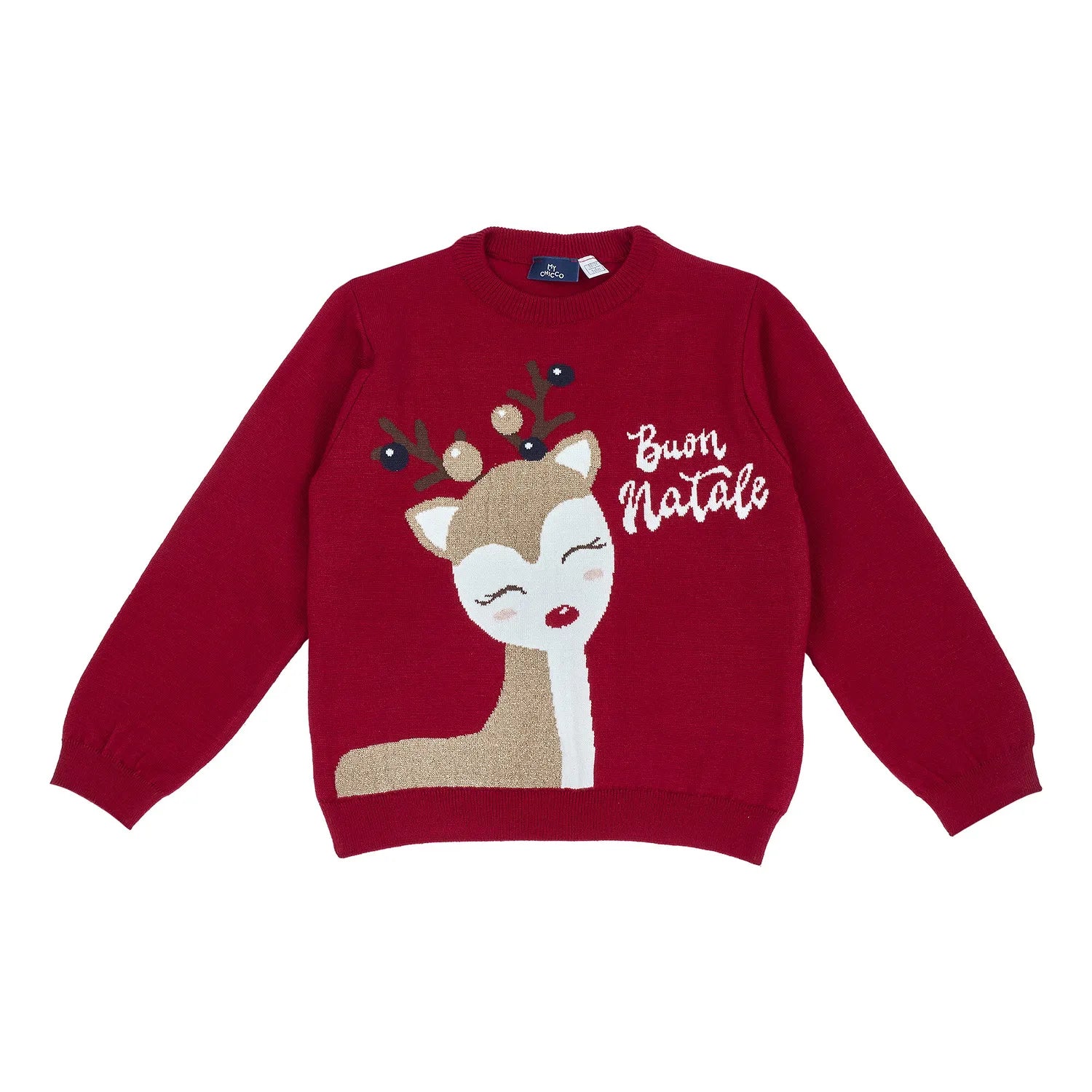 Girls Red Printed Pullover