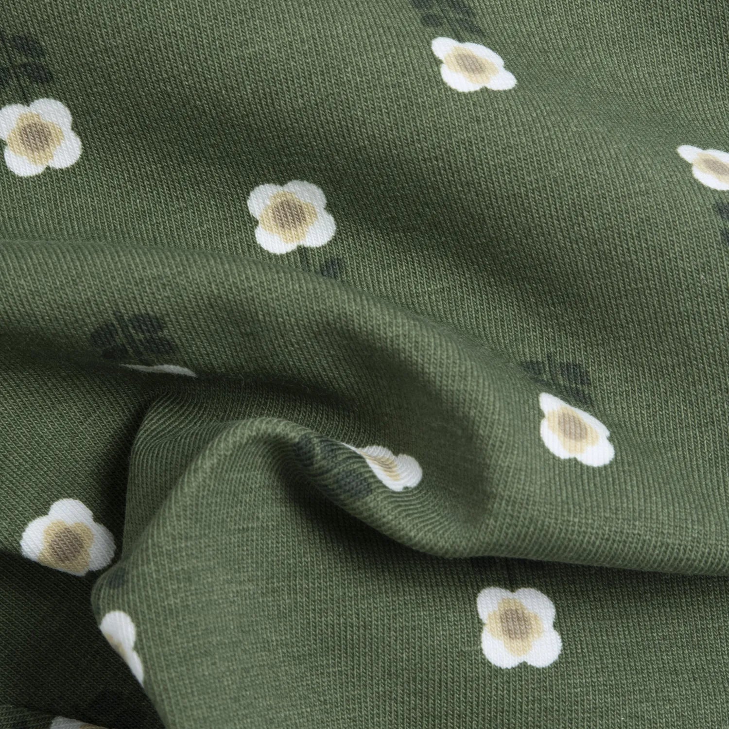 Girls White & Green Embroidered Sweatshirt with Leggings