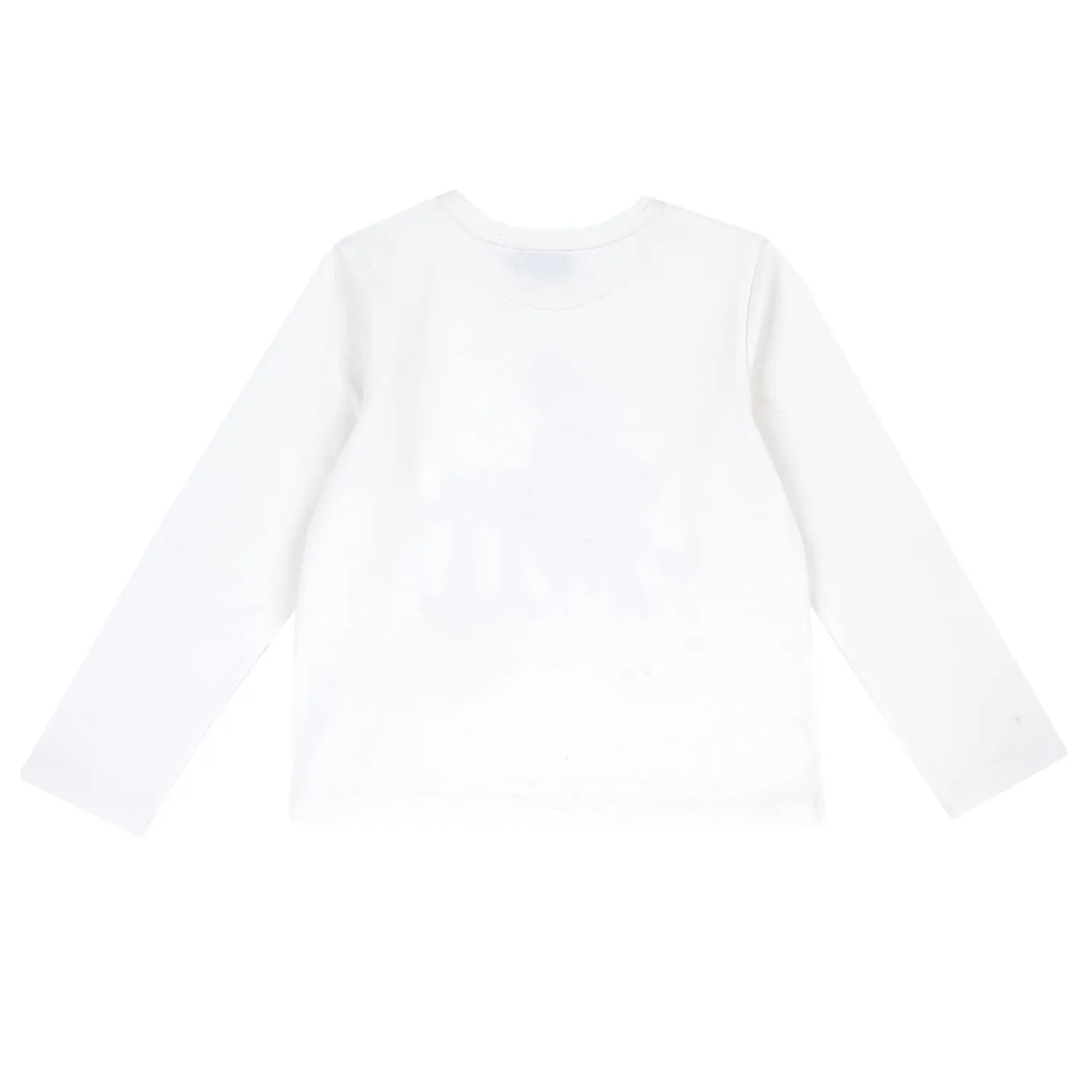 Girls White & Navy Printed Long Sleeve T-shirt