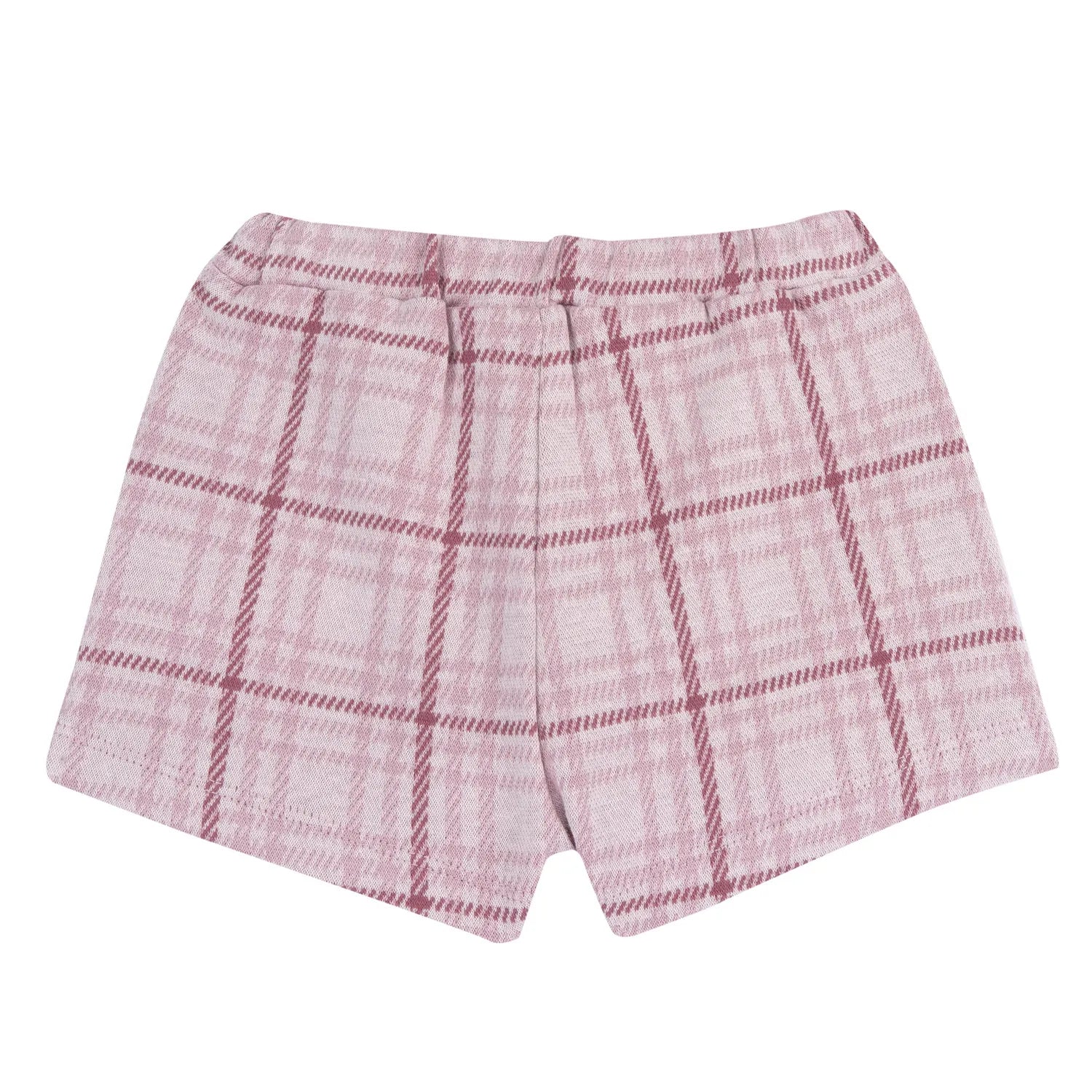 Girls White & Pink Checked Shorts