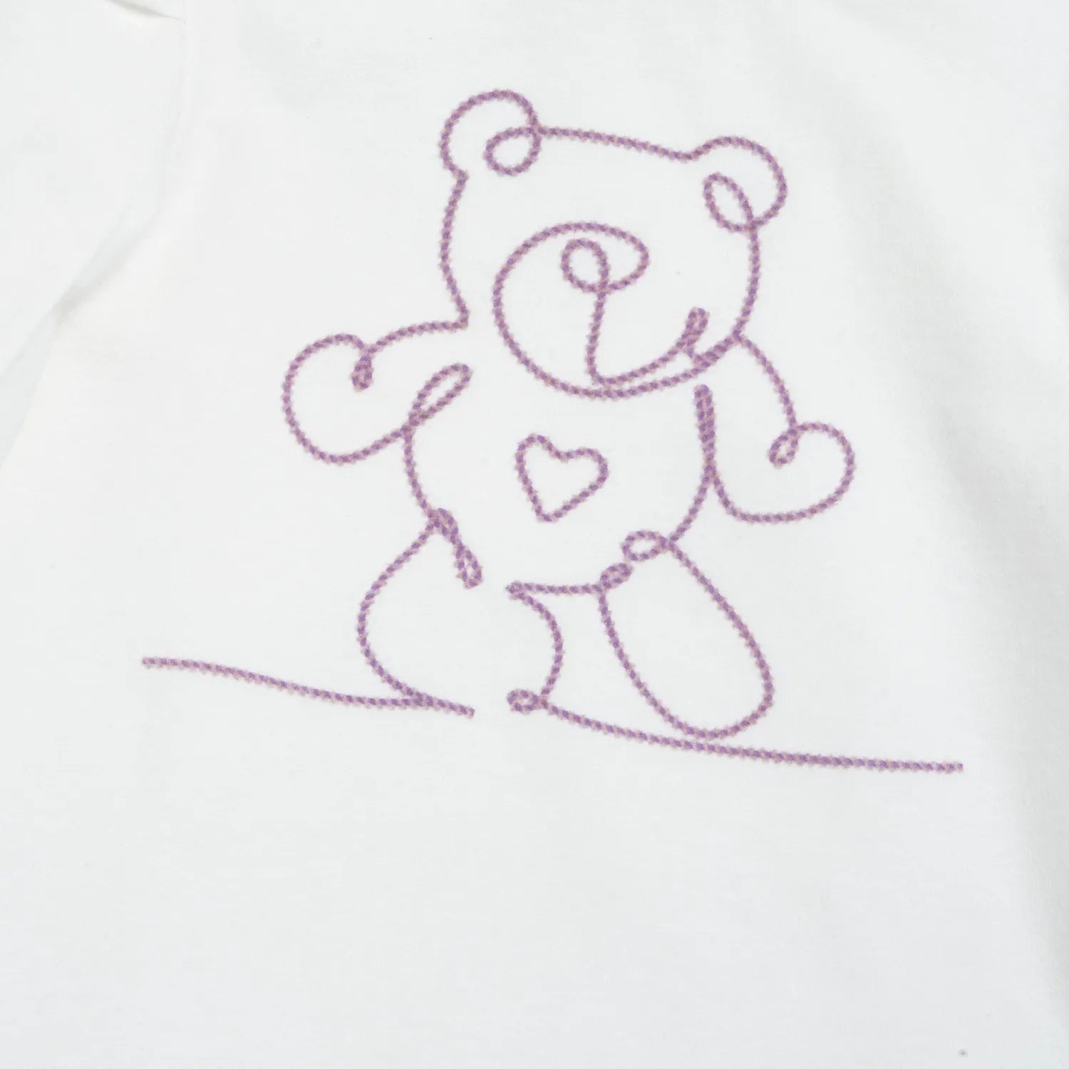 Girls White & Purple Embroidered Long Sleeve Top