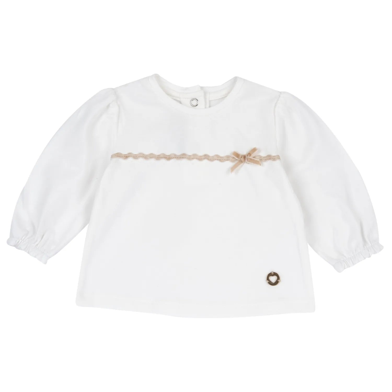 Girls White Embellished Long Sleeve Top