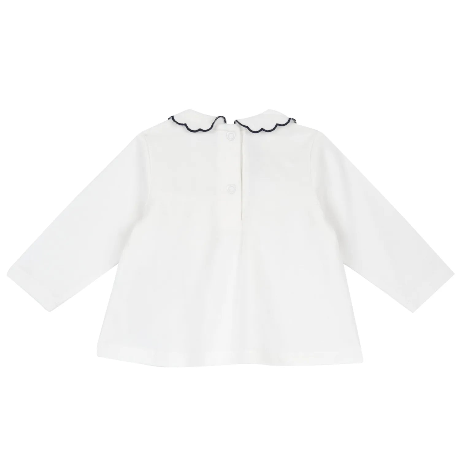 Girls White Embroidered A-Line Top
