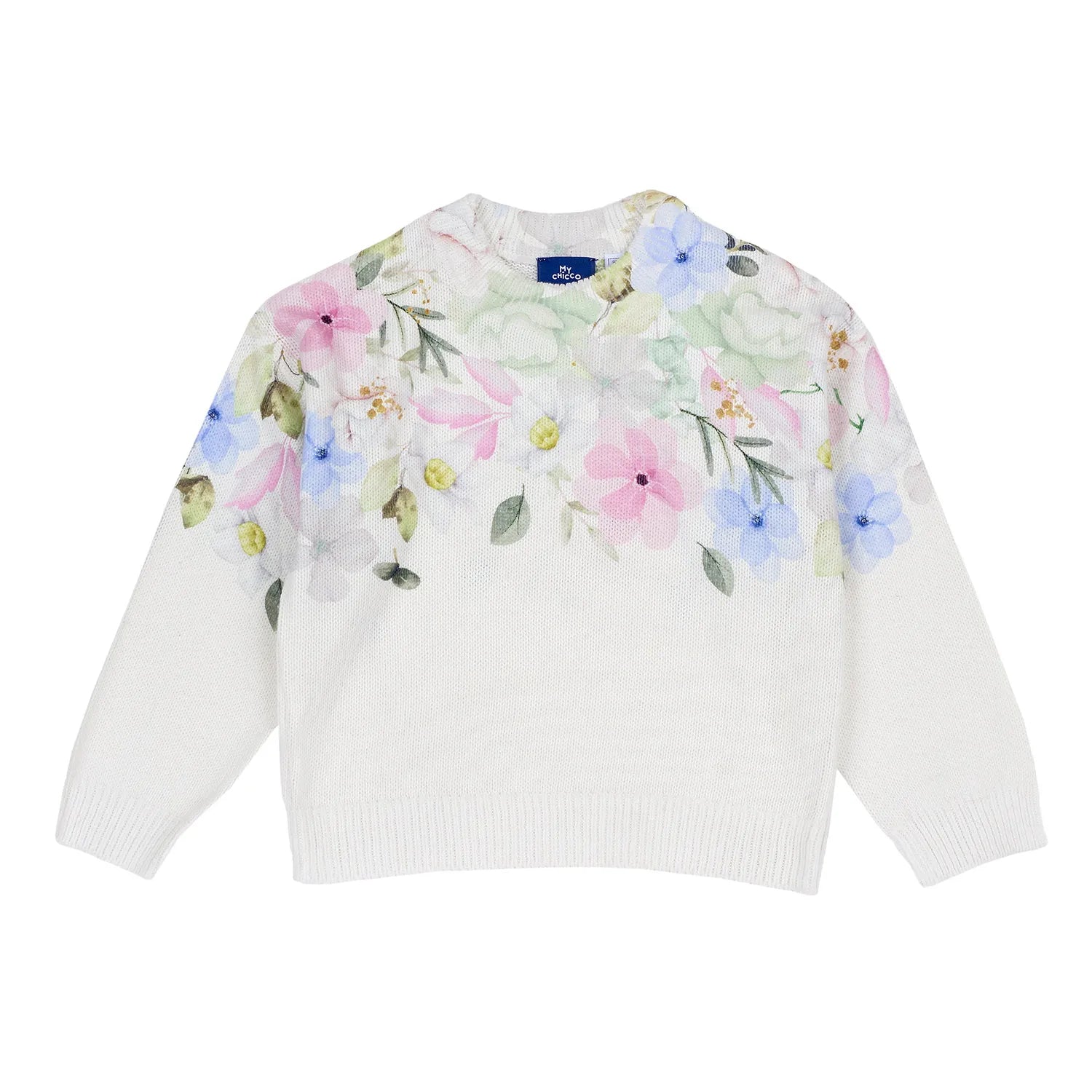Girls White Printed Pullover