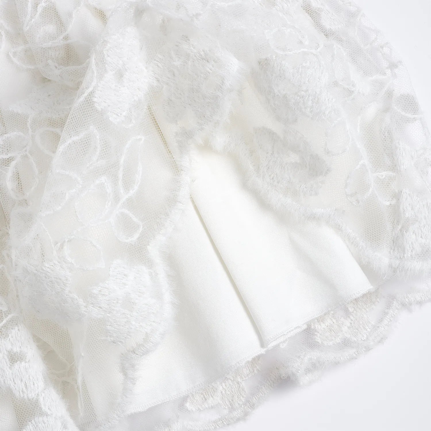 Girls White Self Design A-Line Dress