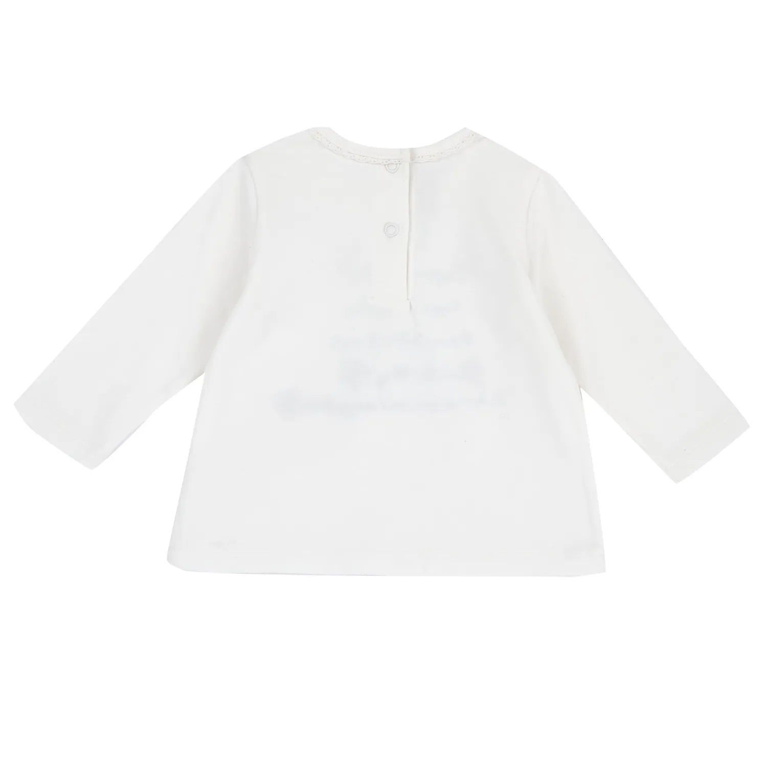 Girls White Typography Embroidered Long Sleeve T-shirt
