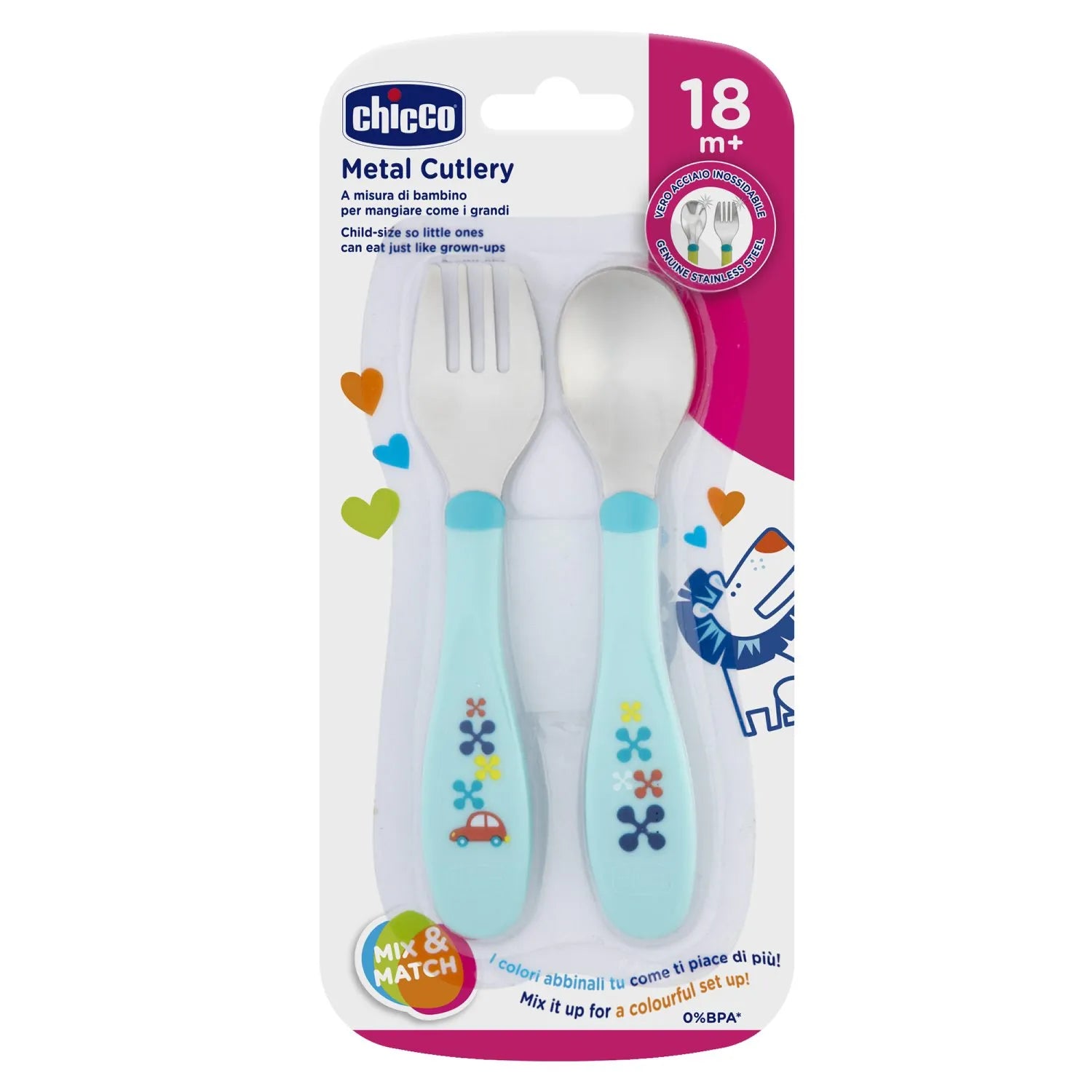 Sport Cup 14M+ (Neutral) and Metal Cutlery 18M+ (Light Blue)