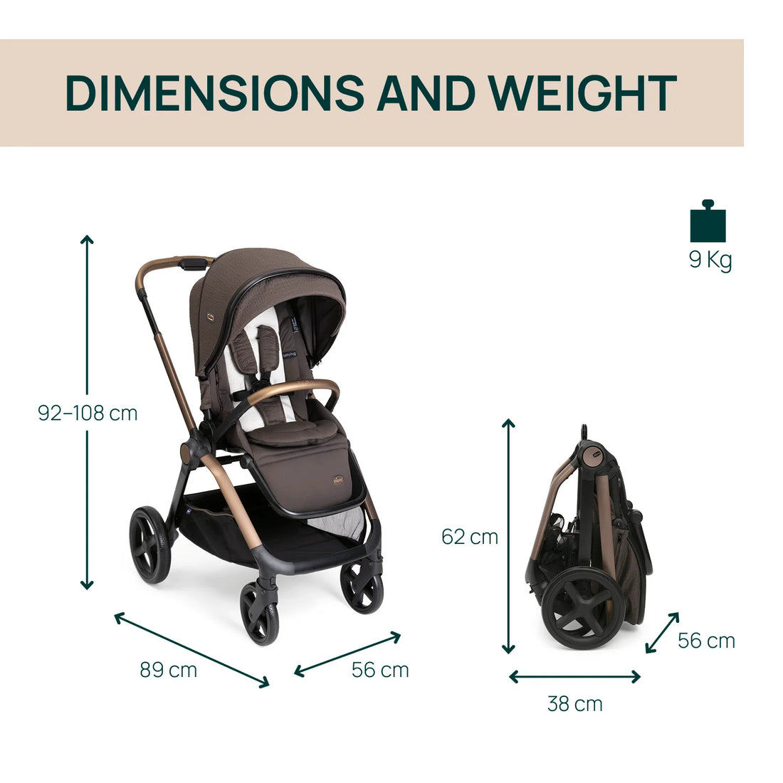 Mysa Stroller Bronze Lizard