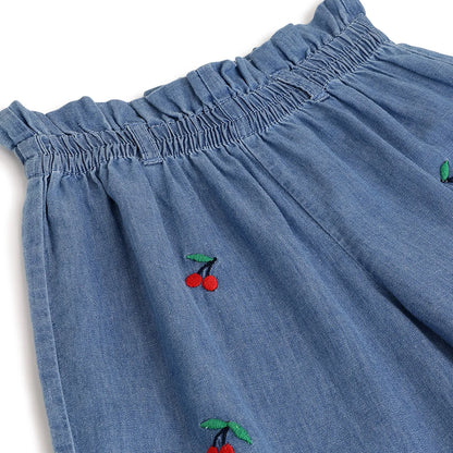 Girls Blue Printed Trouser