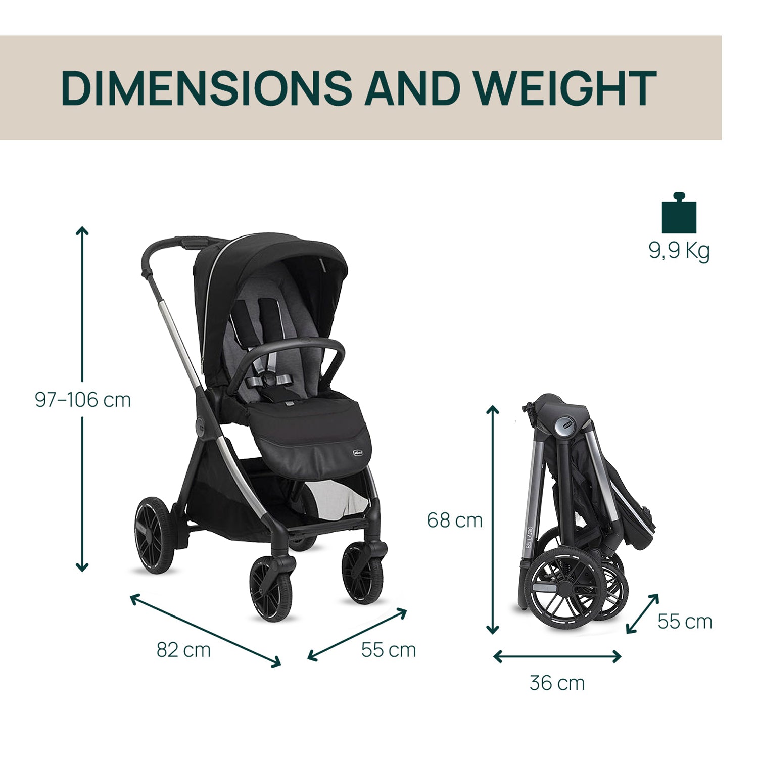 Bellagio Primo Stroller Enchanting Silver