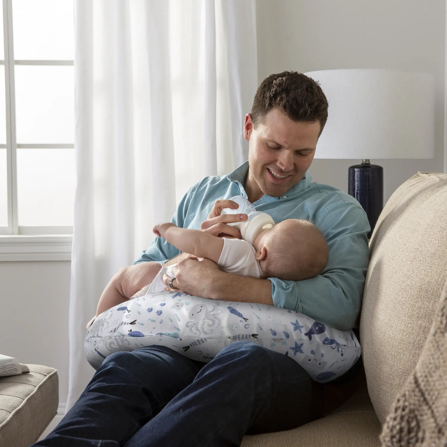 Boppy Nursing Pillow Deluxe Fish Fun