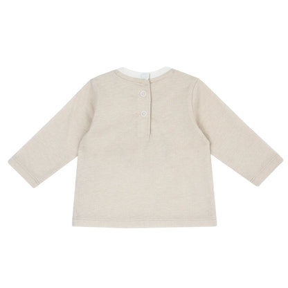 Boys Beige Graphic Printed Knitted T-shirt