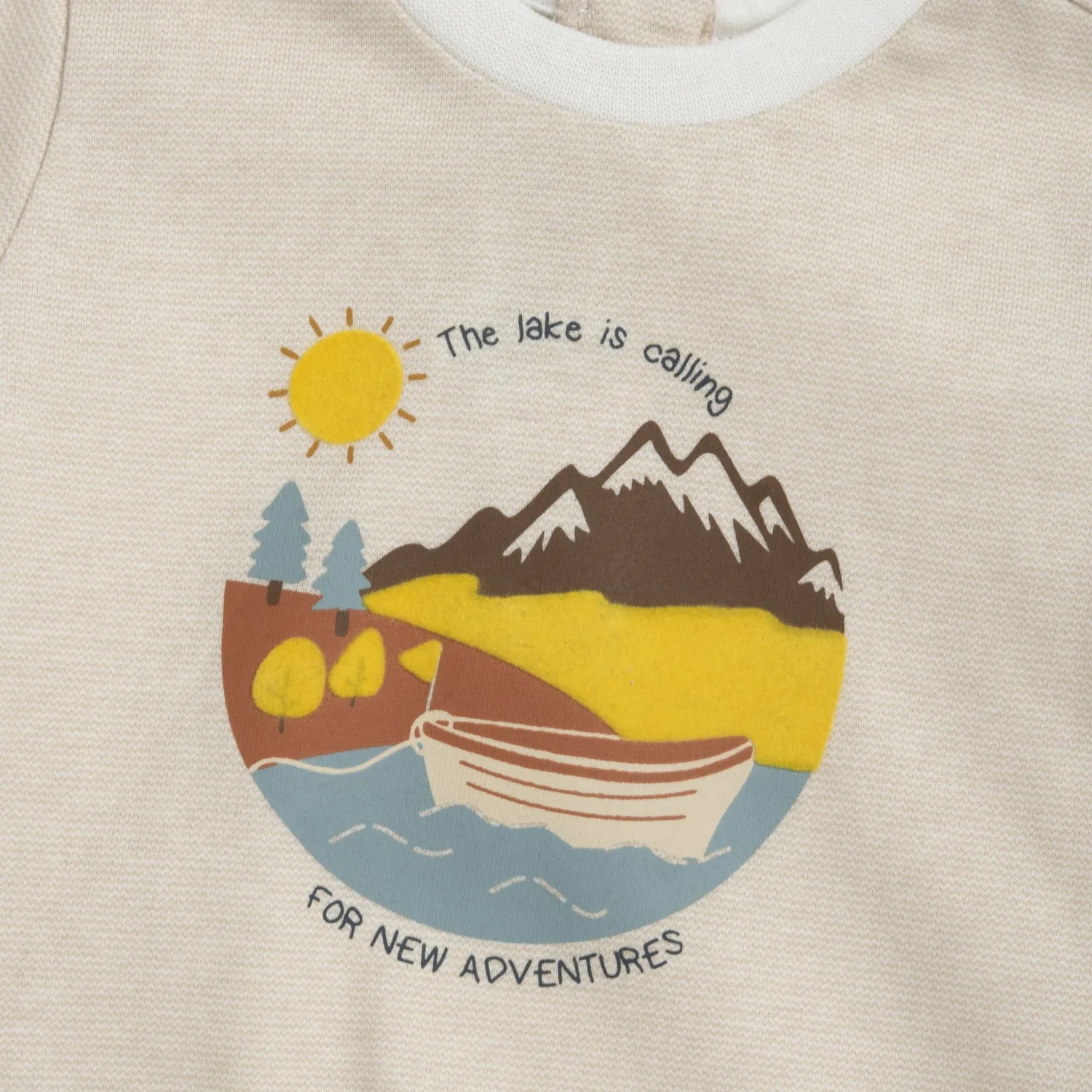 Boys Beige Graphic Printed Knitted T-shirt