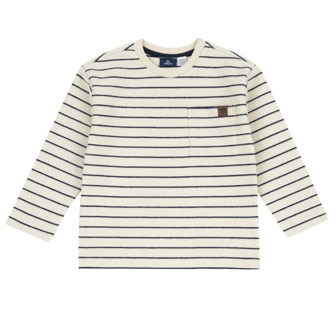 Boys Beige Striped Long Sleeve T-shirt