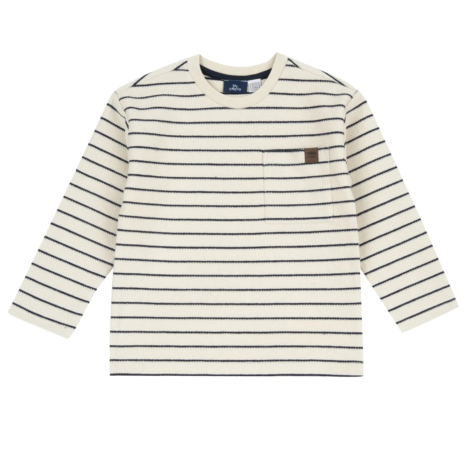 Boys Beige Striped Long Sleeve T-shirt