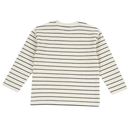 Boys Beige Striped Long Sleeve T-shirt