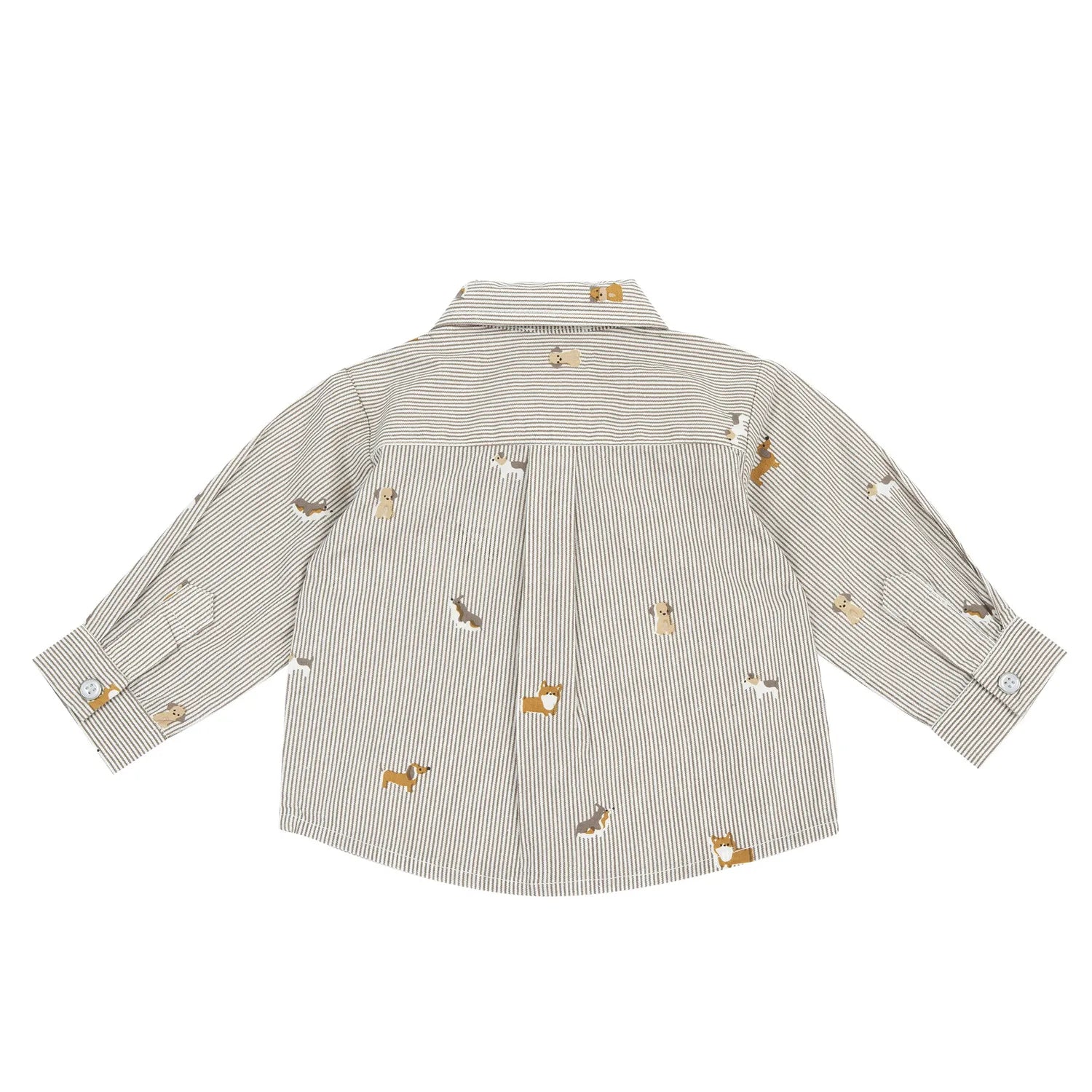 Boys Beige Striped Shirt with Tie