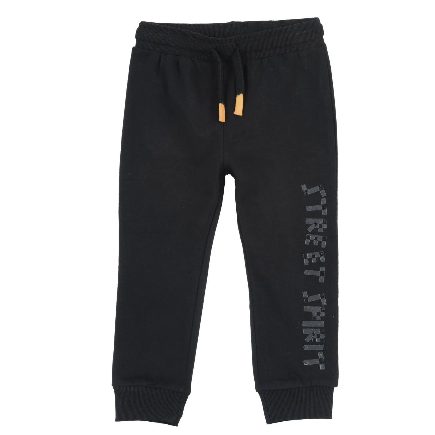 Boys Black Printed Joggers