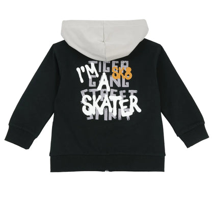 Boys Black Printed Sweatshirt