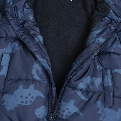 Boys Blue Printed Jacket