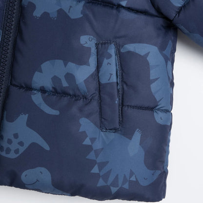 Boys Blue Printed Jacket