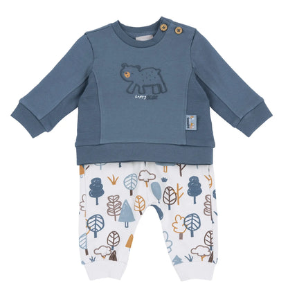 Boys Blue Printed Sweatshirt with Long Trouser